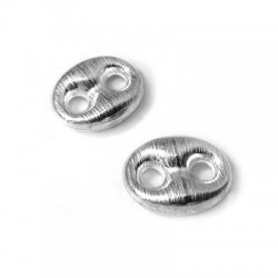Ασήμι 925 Στοιχείο Οβάλ με 2 Τρύπες 17x3mm