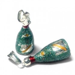 Silver 925 Enameled bottle 23x10mm