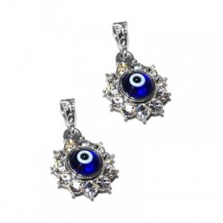 Silver 925 Eye With Swarovski  flower 13mm