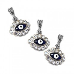 Ασήμι 925 Μοτίφ Μάτι με Swarovski 10.5x16mm