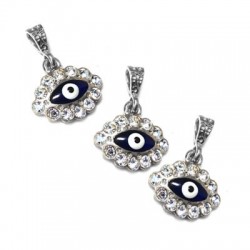 Œil en Argent 925 avec Swarovski 10.5 x 16 mm
