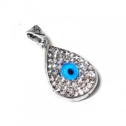 Charm in Argento 925 Goccia con Swarovski e Occhio 18mm