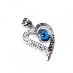 Œil en Argent 925 avec cœur Swarovski 27 mm