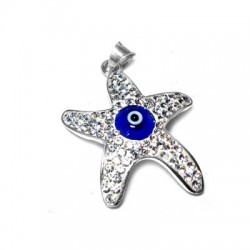 Œil en Argent 925 avec Étoile de mer Swarovski 26 mm