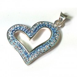 Charm in Argento 925 Cuore con Swarovski 21mm