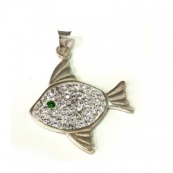 Ciondolo in Argento 925 Pesce con Swarovski 27mm