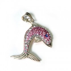 Silver 925 Charm Dolphin w/ Swarovski 16.8mm