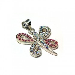 Charm in Argento 925 Farfalla con Swarovski 22mm