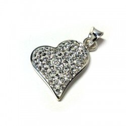 Charm in Argento 925 Cuore con Swarovski 15mm