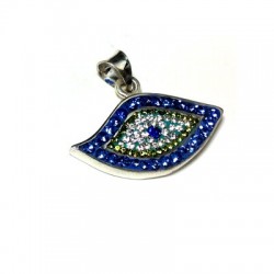 Charm in Argento 925 Occhio con Swarovski 18x26mm