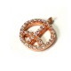 Charm in Argento 925 Segno della Pace con Strass 10x12mm