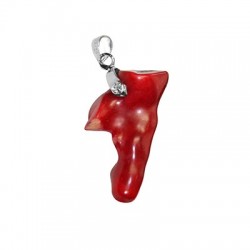 Pendentif Irrégulier en Bambou Corail ~40 x 25 mm