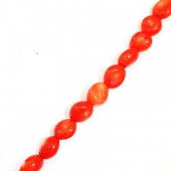 Coral Bamboo Irregular Flat Round(40cm length-approx.42pcs/str)