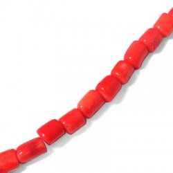 Κοράλι Μπαμπού Σωληνάκι Ακανόνιστο (~8.5x10mm)(~39τμχ/κορδ.)