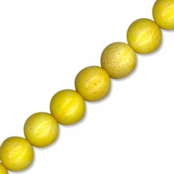 Coral White Dyed Ball 14mm(40cm length-approx.29pcs/str)