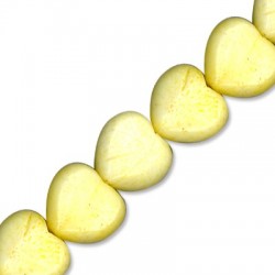 Cuore in Corallo Bianco Tinto 20 mm (Lunghezza 40 cm - 22 Pezzi)