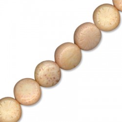 Coral White Dyed Flat Round 7.5x16mm(40cm length-approx.25pcs/str)