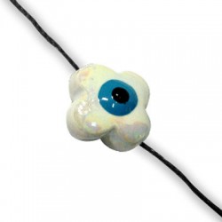 Κεραμικό Χάντρα Σταυρός Μάτι Περαστό με Σμάλτο 16mm (Ø2.8mm)
