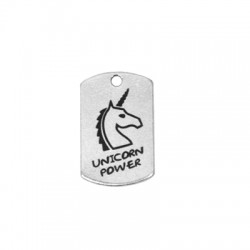 Brass Tag "Unicorn Power" 15x25mm