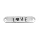 Intercalaire pour bracelet Barre en Métal/Laiton avec gravure "LOVE" 25x5mm (Ø 1,2mm)