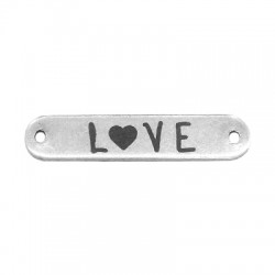 Brass Tag with Engraved Love 25x5mm (Ø 1.2mm)