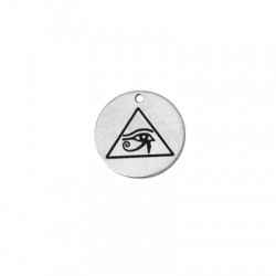 Brass Charm Round Eye of Ra 20mm (Ø1.9mm)