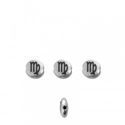 Zamak Bead Zodiac Sign "Virgo" 7.6mm/3.3mm Ø1.1mm