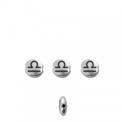 Zamak Bead Zodiac Sign "Libra" 7.6mm/3.3mm Ø1.1mm