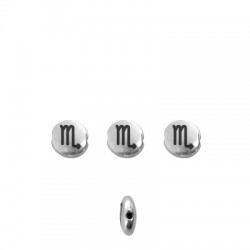 Zamak Bead Zodiac Sign "Scorpio" 7.6mm/3.3mm Ø1.1mm