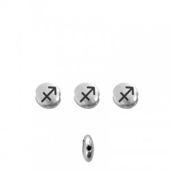 Zamak Bead Zodiac Sign "Sagittarius" 7.6mm/3.3mm Ø1.1mm