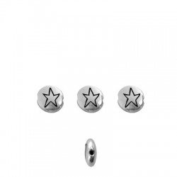 Zamak Bead Round Star 7.6mm/3.3mm (Ø1.1mm)