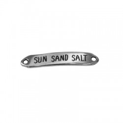 Zamak Connector Tag "SUN SAND SALT" 7x35mm