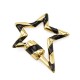 Brass Clasp Lock-Locket Star w/ Enamel 22x28mm