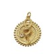 Zircon Brass Charm Round Snake 22mm