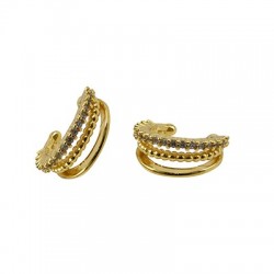 Brass Ear Cuff w/ Zircon 13x14.5mm/5mm