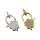 Moschettone in Ottone Fiore con Zirconi 11x16mm