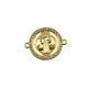 Zircon Brass Connector Round Religious 15mm