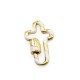 Enameled Brass Screw Clasp Cross 16x26mm