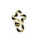 Enameled Brass Screw Clasp Cross 16x26mm