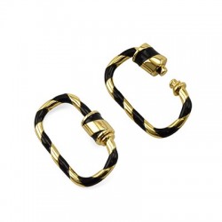 Enameled Brass Screw Clasp Oval 14x25mm