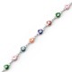 Stainless Steel 304 Chain with Triangle Evil Eye 5.4x10mm