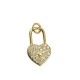 Zircon Brass Charm Locket Heart 18x11mm