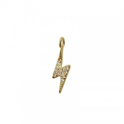 Zircon Brass Charm Lightning 5x19mm