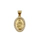 Zircon Brass Charm Oval Religious 11x18mm