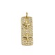 Ciondolo in Ottone Rettangolo Stelle con Zirconi 28x10mm