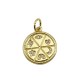 Charm in Ottone Rotondo con Zirconi 16mm