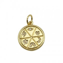 Pendentif en Métal/Laiton avec Zircons 16mm