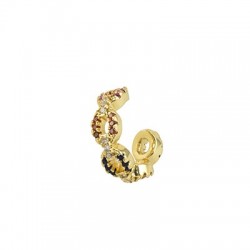Pendiente de Metal Latón ´´Ear Cuff´´ con Circonitas 13x15mm/5mm