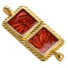 24K Gold Plated/ Red Transparent