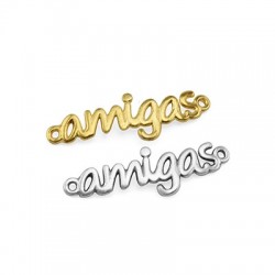 Brass Connector "Amigas" for Macrame 29x10mm